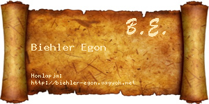 Biehler Egon névjegykártya